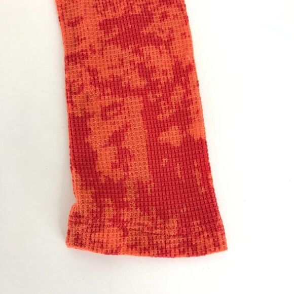 Free People Tie Dye Waffle Knit Open Cardigan Women's XS Pockets Thermal Stretch - Picture 2 of 9